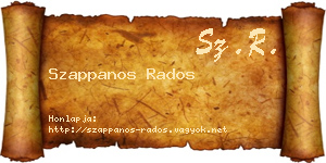 Szappanos Rados névjegykártya
